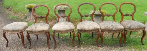 SET OF FIVE VICTORIAN WALNUT DINING CHAIRS - ADDITIONAL PHOTO 2