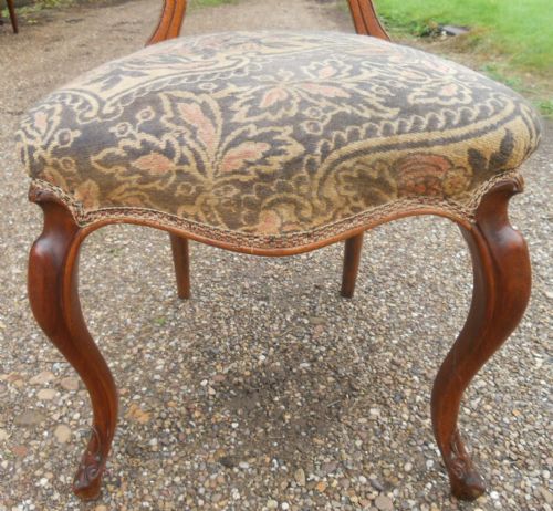 SET OF FIVE VICTORIAN WALNUT DINING CHAIRS - ADDITIONAL PHOTO 5