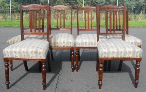 Set of Six Edwardian Mahogany Dining Chairs
