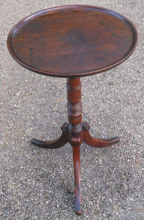 Georgian Mahogany Pedestal Round Tilt Top Wine Table