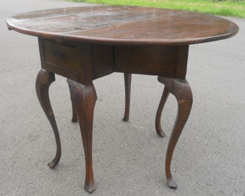ANTIQUE OAK OVAL DROPLEAF TABLE - ADDITIONAL PHOTO 1