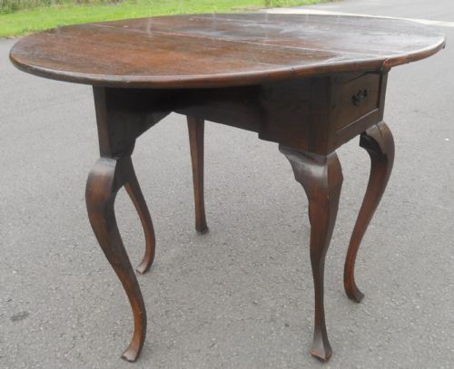ANTIQUE OAK OVAL DROPLEAF TABLE - ADDITIONAL PHOTO 2