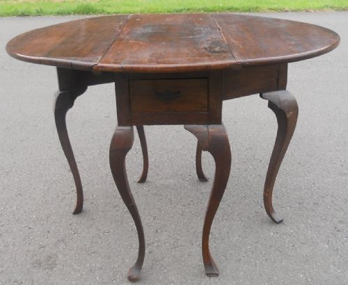 ANTIQUE OAK OVAL DROPLEAF TABLE - ADDITIONAL PHOTO 3