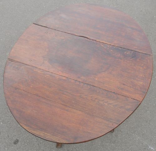 ANTIQUE OAK OVAL DROPLEAF TABLE - ADDITIONAL PHOTO 5