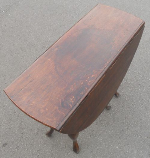 ANTIQUE OAK OVAL DROPLEAF TABLE - ADDITIONAL PHOTO 6