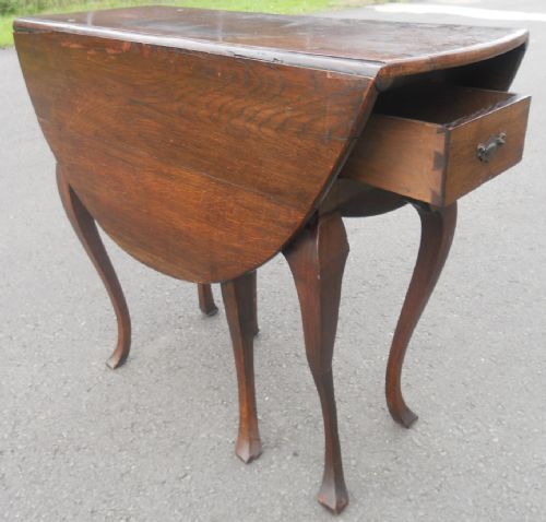 ANTIQUE OAK OVAL DROPLEAF TABLE - ADDITIONAL PHOTO 9
