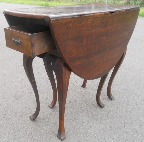 ANTIQUE OAK OVAL DROPLEAF TABLE - ADDITIONAL PHOTO 10