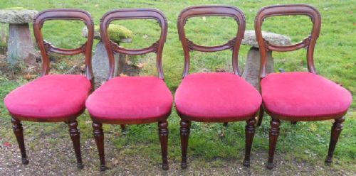 Set of Four Victorian Mahogany Dining Chairs