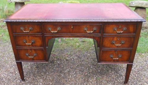 Edwardian Mahogany Kneehole Writing Desk