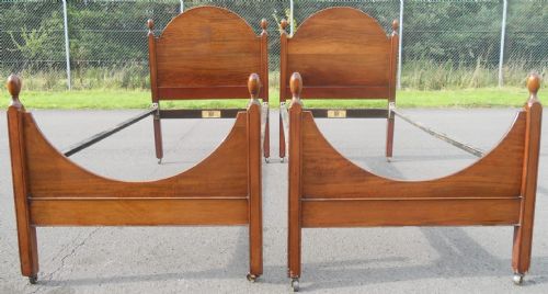 Pair Mahogany Single Beds