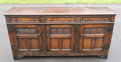 Jacobean Style Panelled Oak Dresser Base