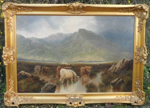 William Perring Hollyer Oil Painting Scottish Highland Landscape