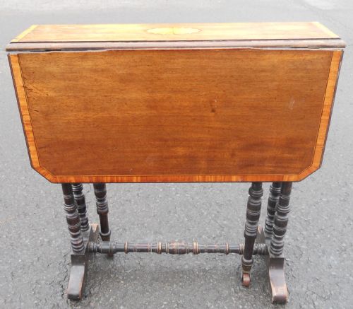 Edwardian Small Inlaid Mahogany Dropleaf Coffee Table