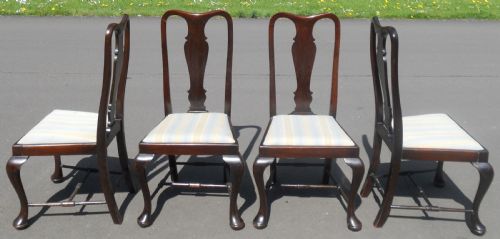 SET OF FOUR MAHOGANY HIGHBACK DINING CHAIRS - ADDITIONAL PHOTO 3