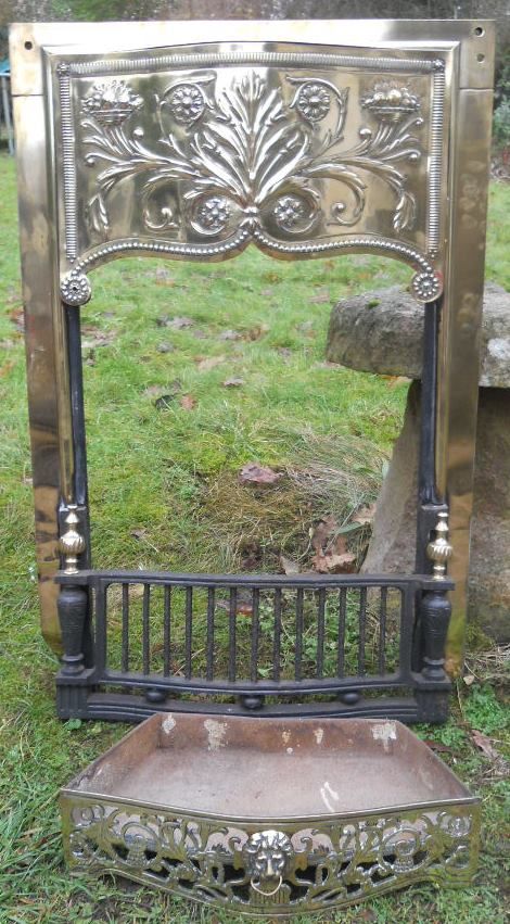 Art Nouveau Small Brass Fire Surround