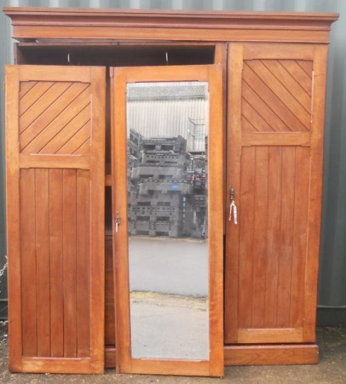 Victorian Mahogany Three Door Section Wardrobe