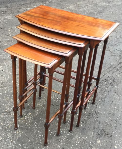Edwardian Nest of Four Mahogany Coffee Tables