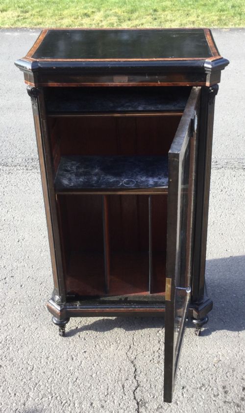 VICTORIAN EBONIZED MUSIC CABINET - ADDITIONAL PHOTO 5