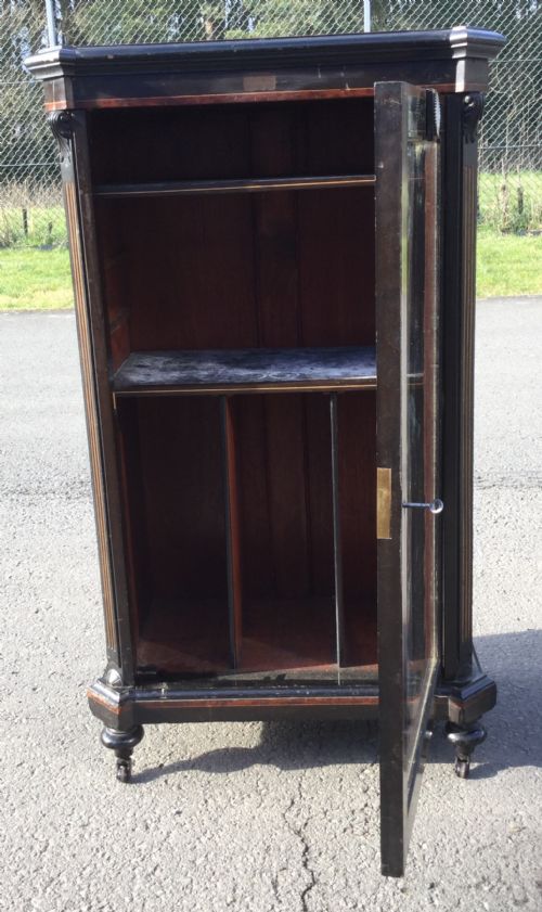 VICTORIAN EBONIZED MUSIC CABINET - ADDITIONAL PHOTO 6