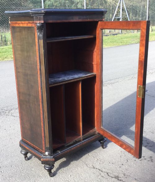 VICTORIAN EBONIZED MUSIC CABINET - ADDITIONAL PHOTO 7