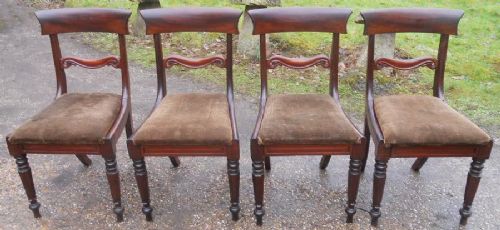Set of Four William IV Mahogany Dining Chairs