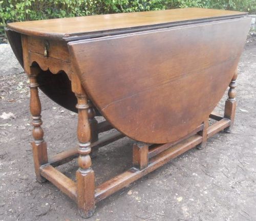 Large Antique Oak Gateleg Dining Table
