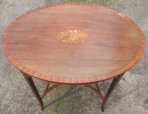 Edwardian Inlaid Mahogany Oval Occasional Table
