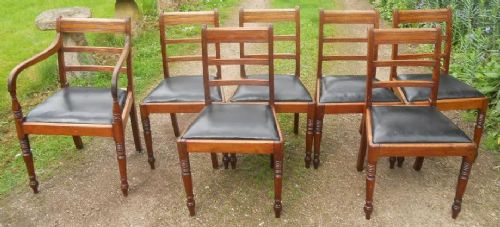 Set of Seven Georgian Mahogany Dining Chairs 