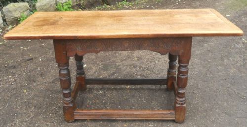 Antique Oak Narrow Refectory Table