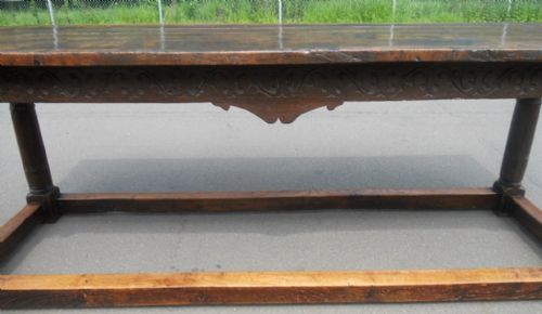 ANTIQUE OAK REFECTORY DINING TABLE - ADDITIONAL PHOTO 6