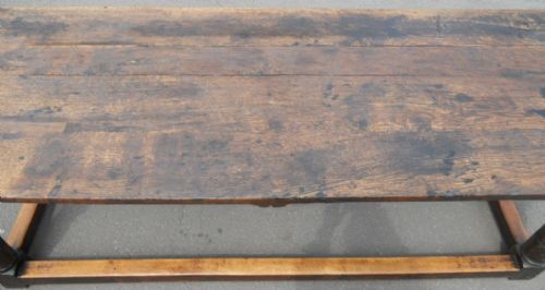 ANTIQUE OAK REFECTORY DINING TABLE - ADDITIONAL PHOTO 13