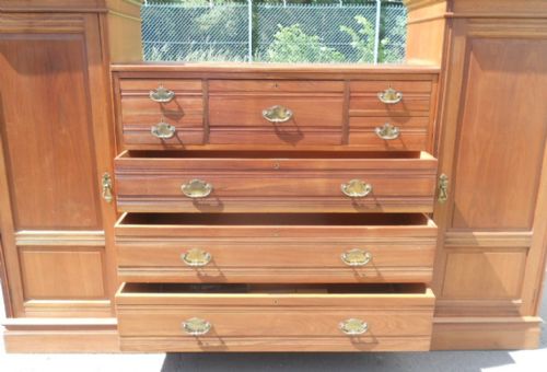 EDWARDIAN MAHOGANY LOW COMBINATION WARDROBE - ADDITIONAL PHOTO 8