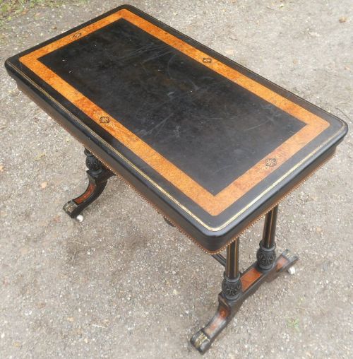 fig 1. Victorian Ebonized Fold over Card Table 