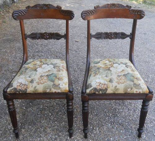 Pair Regency Rosewood Dining Chairs