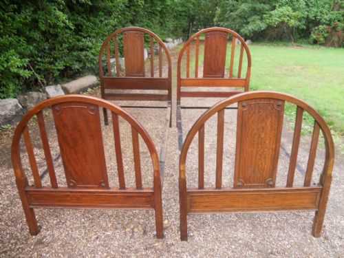 Pair of Edwardian Mahogany Single Beds