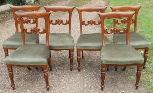 Set of Six Victorian Mahogany Dining Chairs