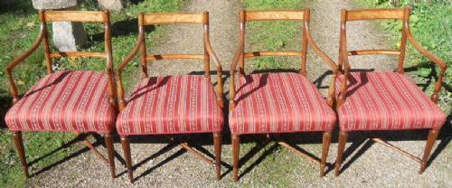 Quality Set of Four Mahogany Carver Armchairs