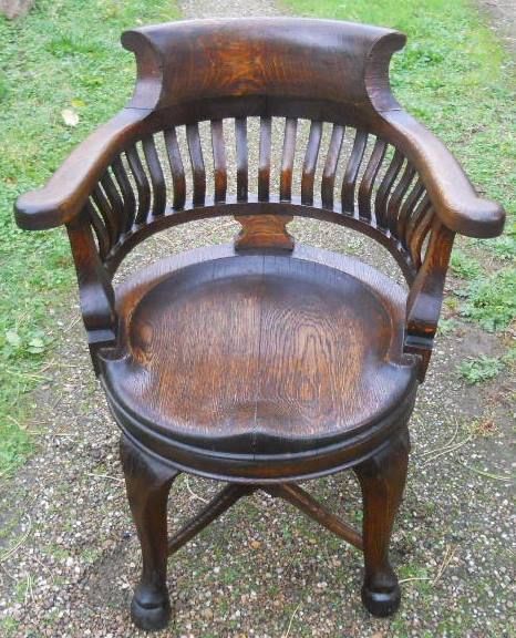 Victorian Oak Swivel Desk Armchair