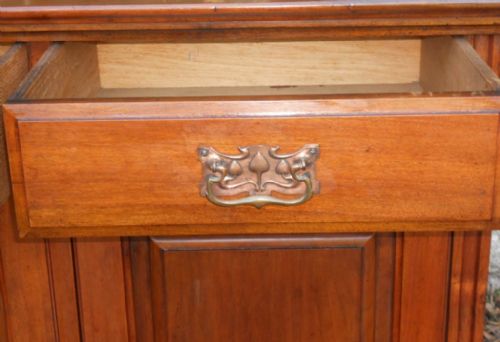 EDWARDIAN MAHOGANY CABINET BOOKCASE - ADDITIONAL PHOTO 13