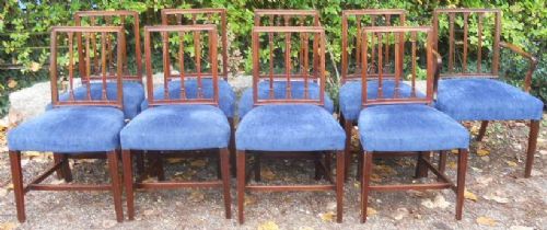 Set of Nine Georgian Period Mahogany Dining Chairs