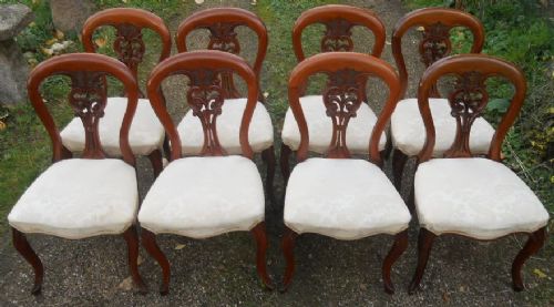 Set of Eight Victorian Mahogany Dining Chairs