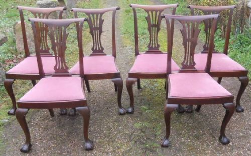 Set of Six Chippendale Style Mahogany Dining Chairs