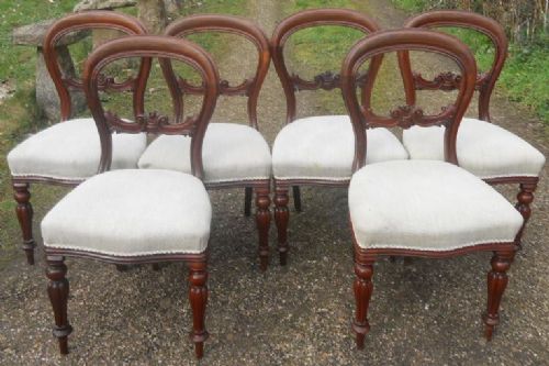 Set of Six Victorian Mahogany Dining Chairs