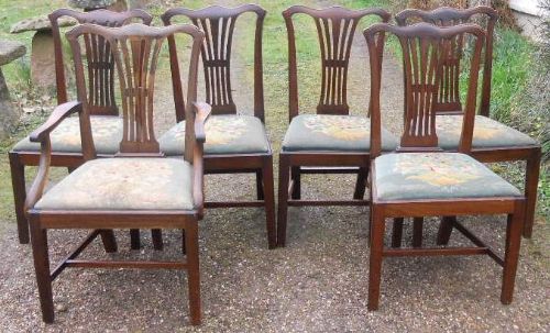 Set of Six Georgian Mahogany Dining Chairs by Spillman & Co London