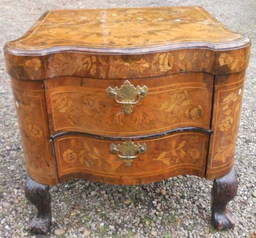 Antique Dutch Marquetry Small Chest of Drawers