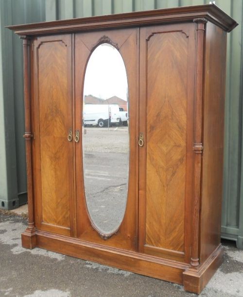 Edwardian Three Door Mahogany Wardrobe