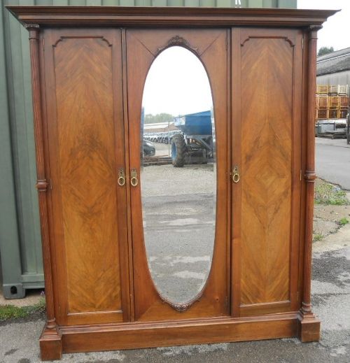 fig 1. Edwardian Three Door Mahogany Wardrobe