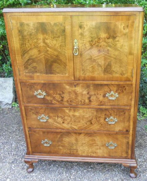 Burr Walnut Tallboy by Waring & Gillow