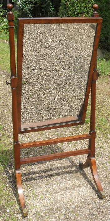 Georgian Small Mahogany Framed Cheval Dressing Mirror