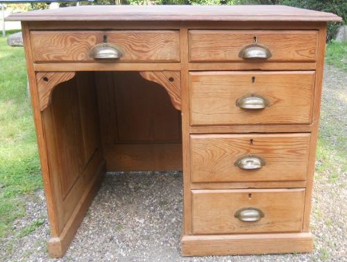 fig 1. Edwardian Small Pitch Pine Writing Desk